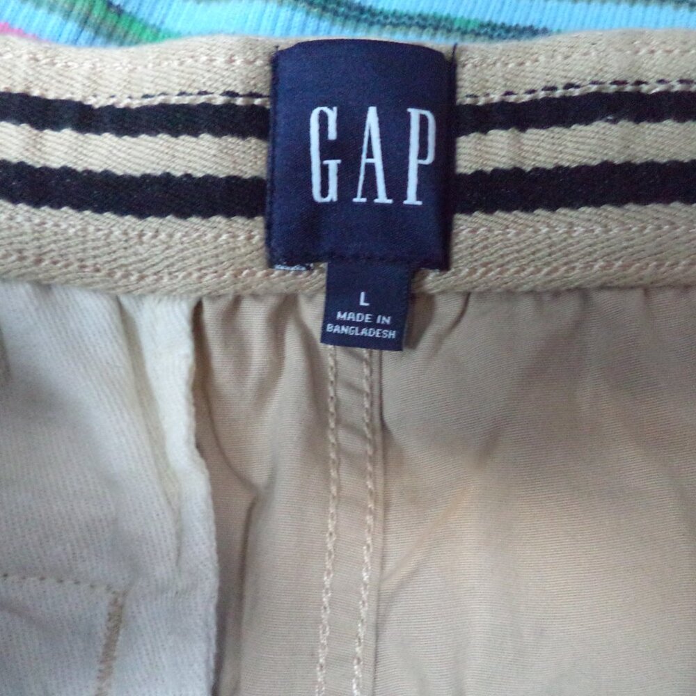 GAP khaki elastic waist Bermuda shorts khaki Pockets NEW NWT Size Sz Large Lg L - Picture 8 of 11